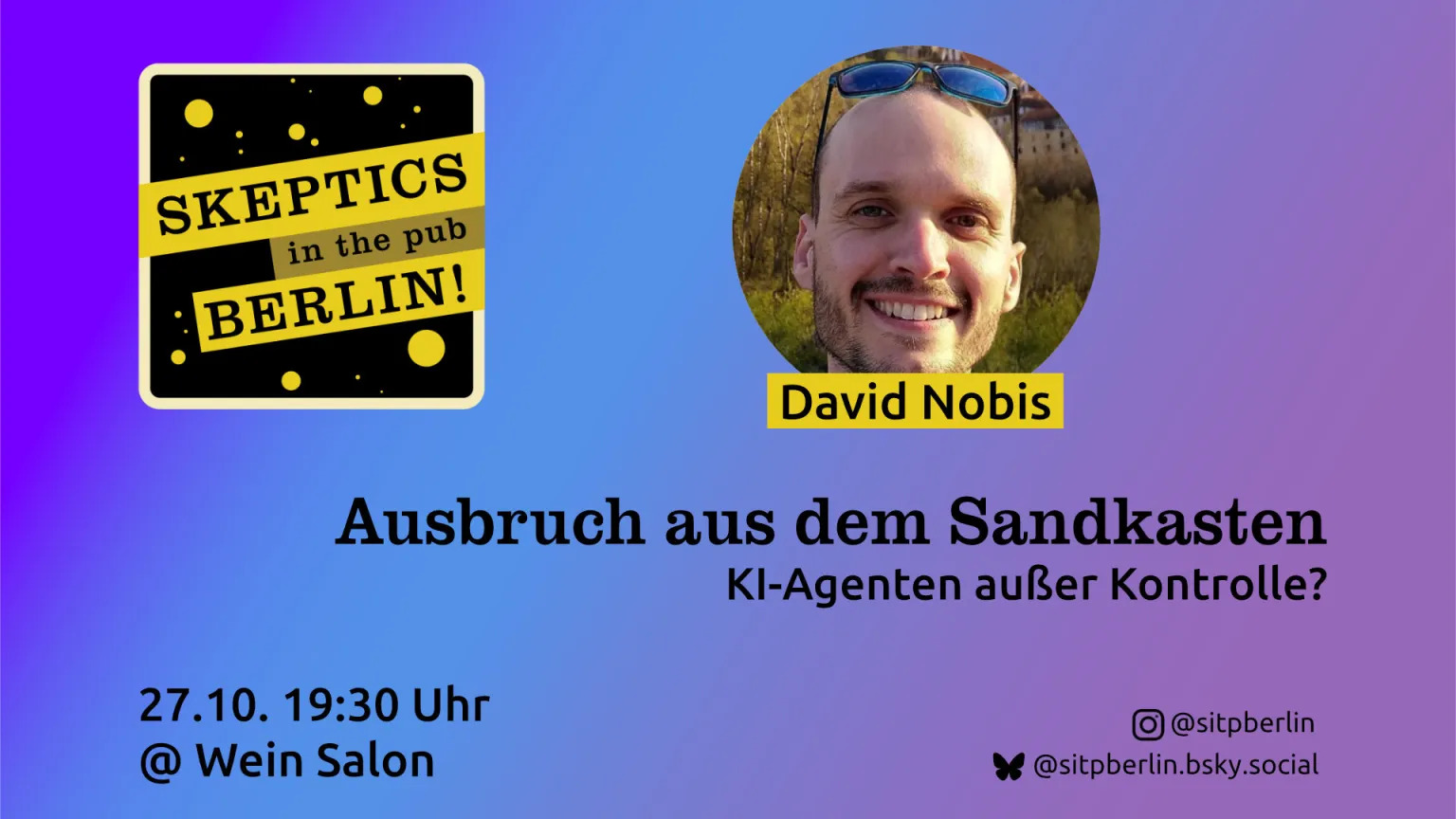 „KI-Agenten außer Kontrolle?“ bei Skeptics in the Pub Berlin